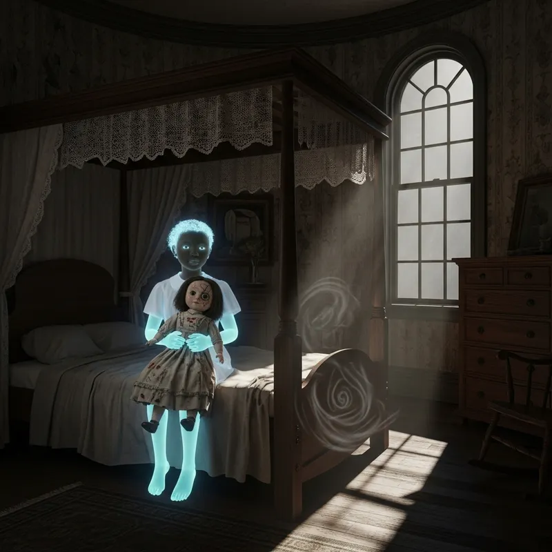 Ethereal African American Ghost in Haunted Lighthouse