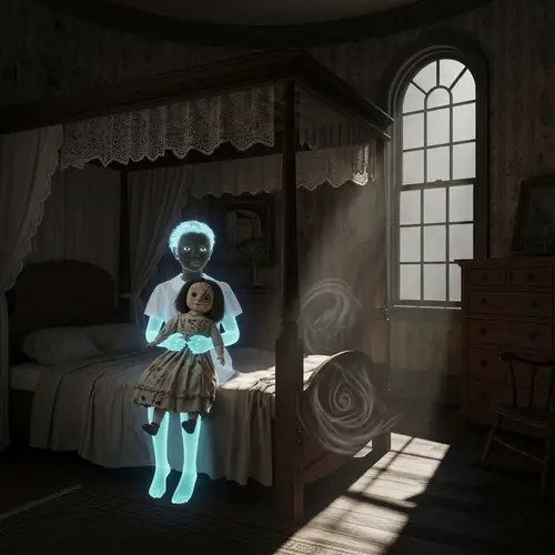 Ethereal African Figure in Haunted Lighthouse