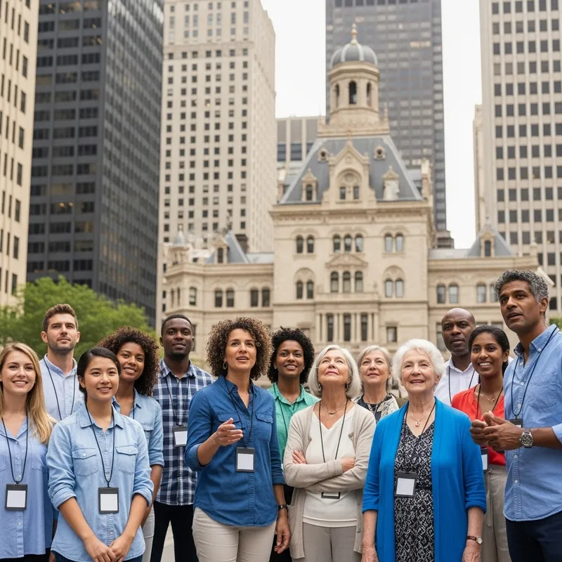 City Tour Group Exploring the Streets Together