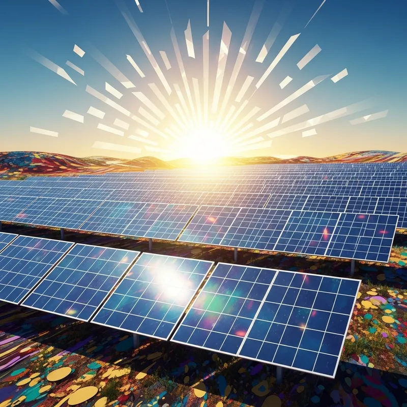 Abstract Solar Panels Under Radiant Sunlight Abstract Solar Panels Under Radiant Sunlight