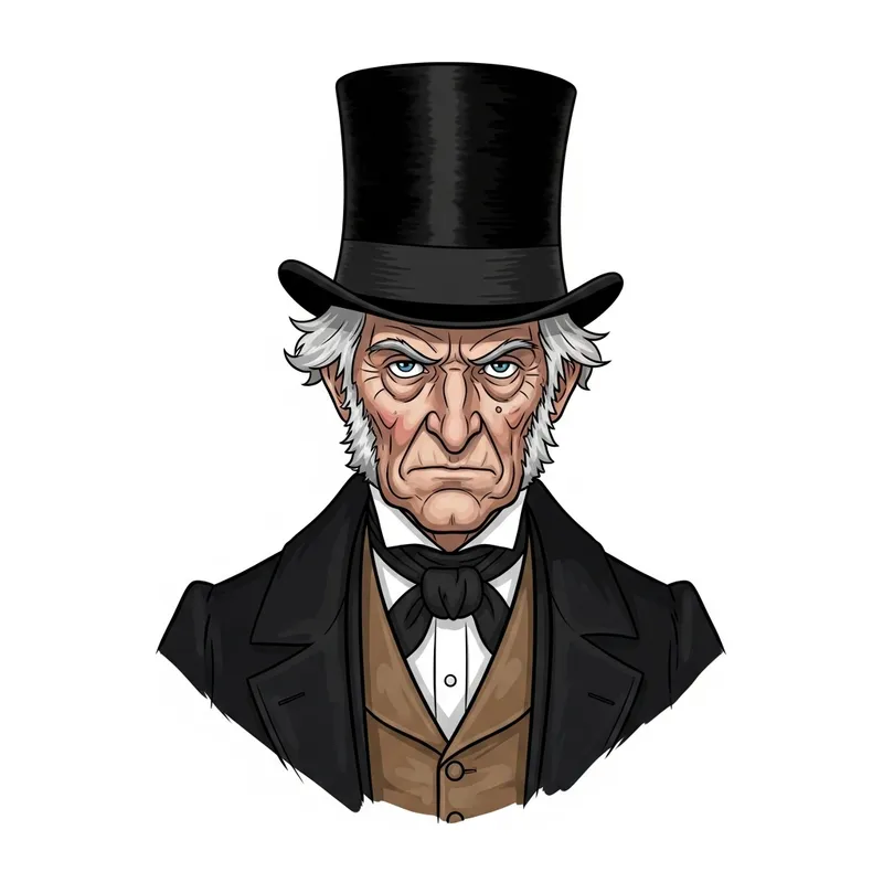 Brooding Ebenezer Scrooge Illustration on Netflix Brooding Ebenezer Scrooge Illustration on Netflix
