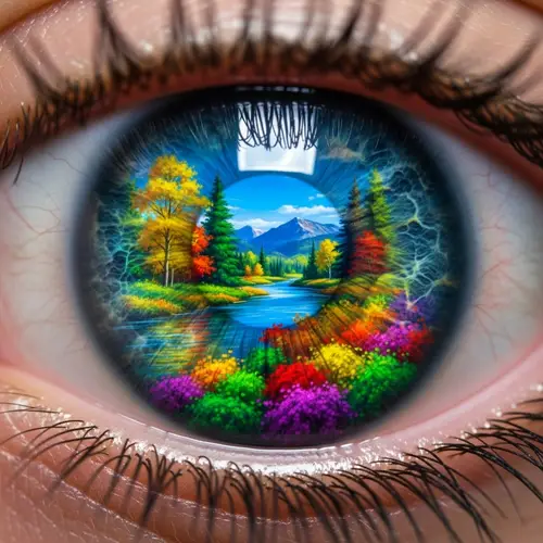 Human Vision Interpretation - Vibrant Landscape View