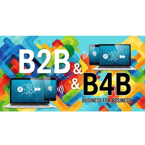 Colorful B2B and B4B Banner with Modern Tech