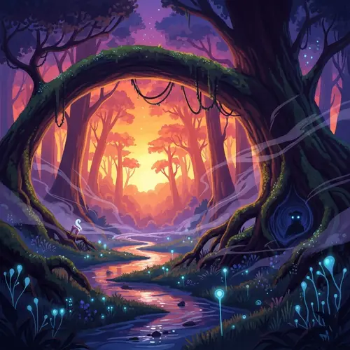 Enchanting Mystical Forest at Dusk
