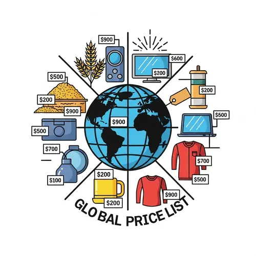 Global Price List Logo - Creative Goods Pricing Visualized