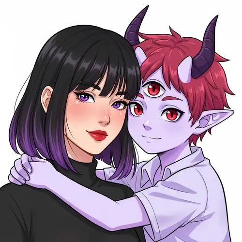 Captivating Anime-Inspired Fantasy Art with a Girl and a Young Boy