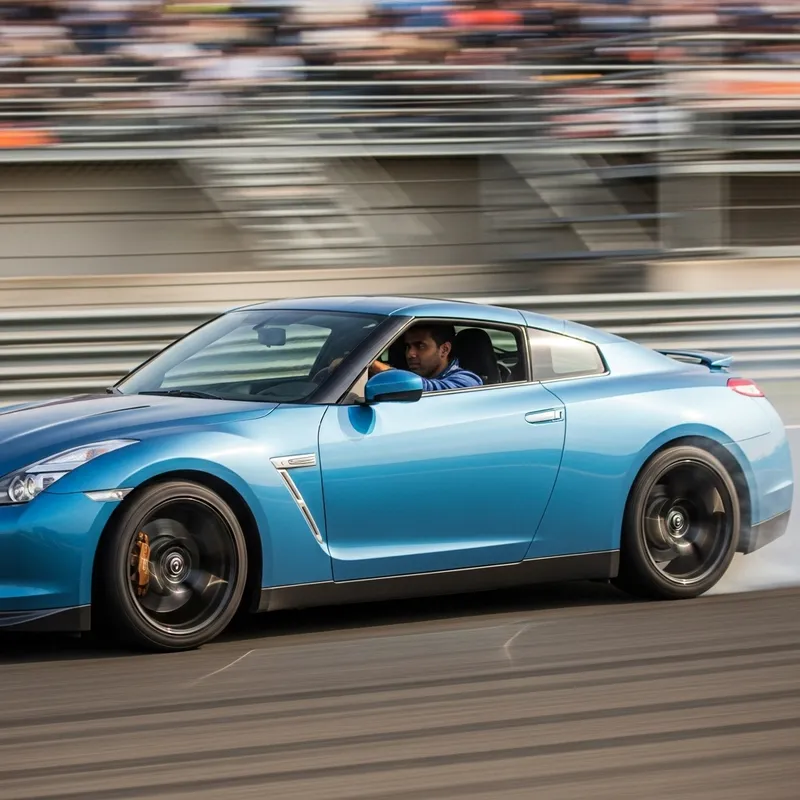 High-Speed Nissan Car Racing with Intense Racer