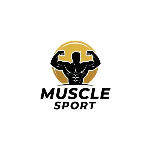 Muscle Sport Gym Logo Design | Gold & Black Design
