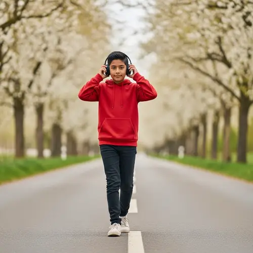 Spring Tenderness: Hispanic Pre-teen Boy Enjoying Nature