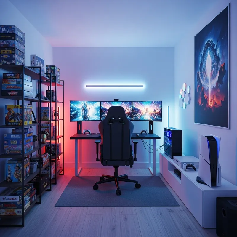 Ultimate Gaming Room Setup with RGB Lighting | Video Game Oasis