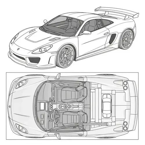 Blueprint of a Sleek Sports Car Design