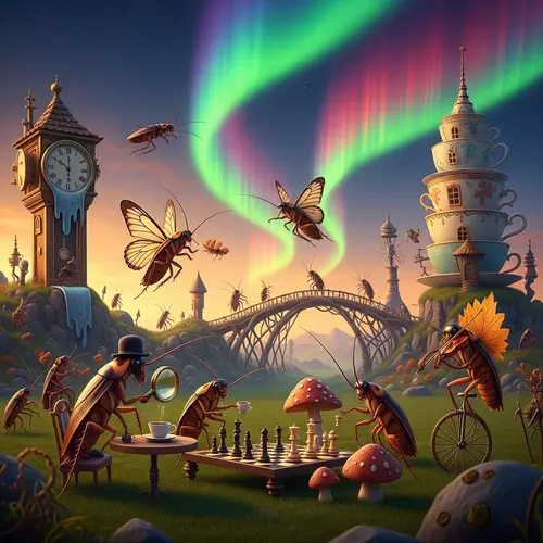 Surreal Landscape with Oversized Roaches | Bizarre & Beautiful