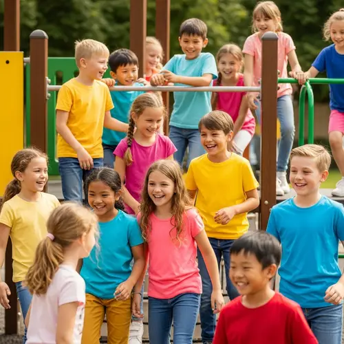 Delightful 12-Year-Olds Playing at Child-Friendly Playground