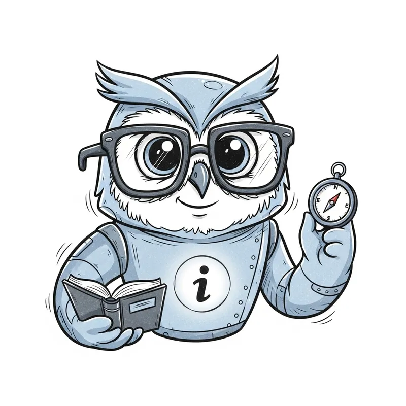 Blue & Grey Mascot: Friendly Guide & Expert Assistant