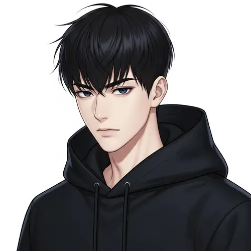 Stylish Young East Asian Man with Wolf Cut Hair