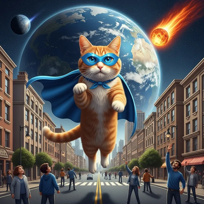 Superhero Cat Saving the World | Stirring Scene of Feline Heroism