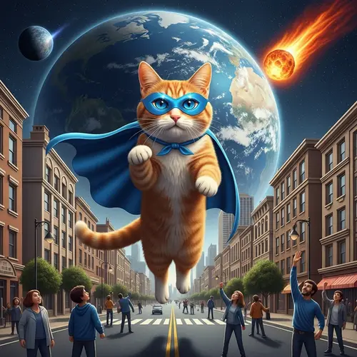 Superhero Cat Saving the World | Action-Packed Scene
