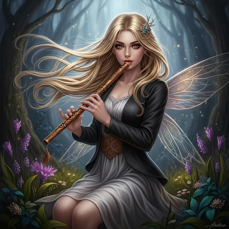 Enchanting Ethereal Female Fairy Bard | Mystical Forest Artwork Enchanting Ethereal Female Fairy Bard | Mystical Forest Artwork
