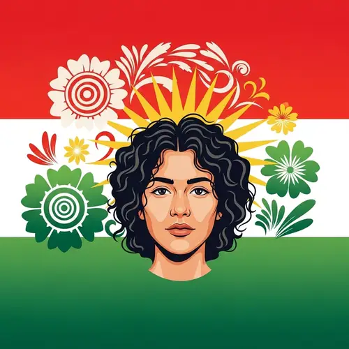 Vibrant Alevism & Kurdistan Flag with Abstract Floral Patterns