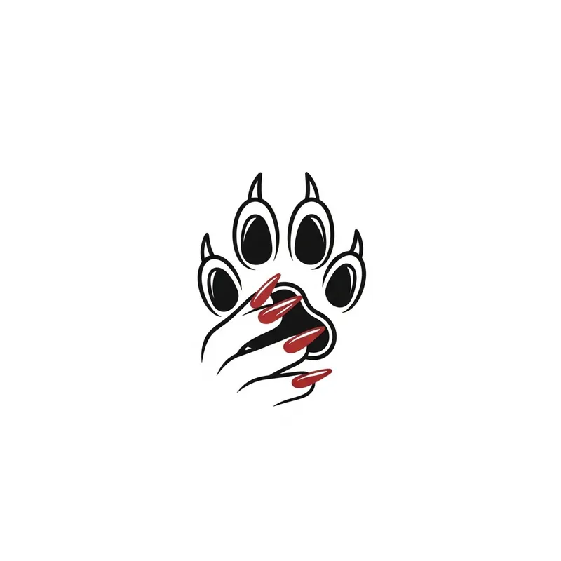 Minimalistic Fox Paw Manicure Logo Design | Clean Style