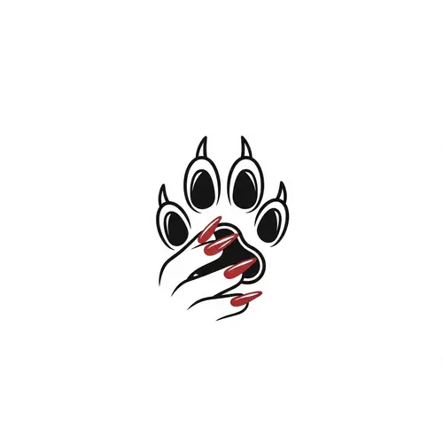 Minimalist Fox Paw Manicure Logo Design | Nails & Hands