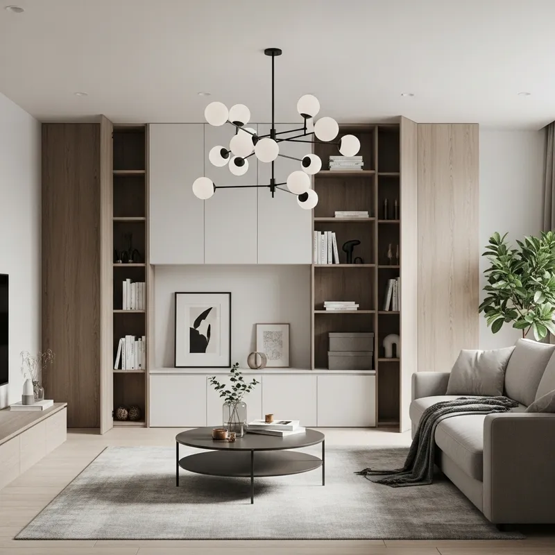 Modern, Minimalistic Living Room: Organized & Efficient Design