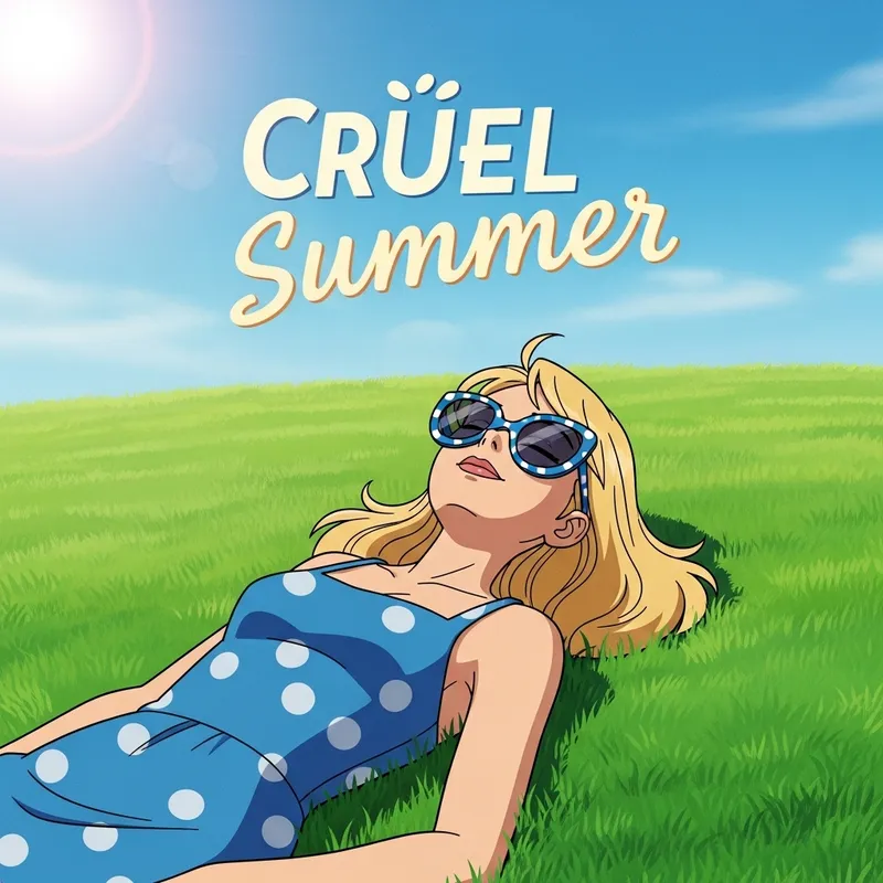 Blonde Woman in Blue Polka Dot Dress - Cruel Summer Movie Poster