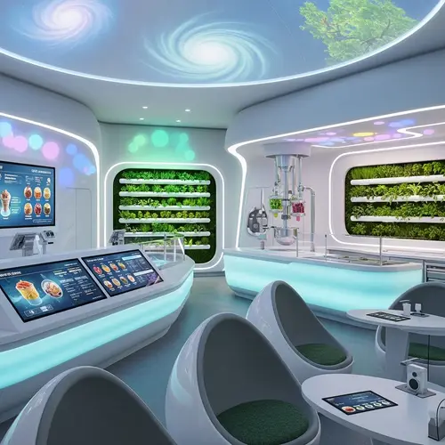 Futuristic Organic Ice Cream Shop Design 2031