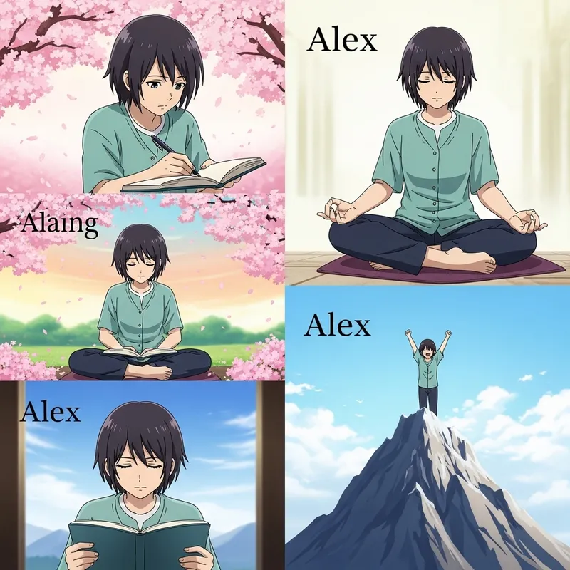 Alex's Journey of Self-Reflection and Growth in Anime Alex's Journey of Self-Reflection and Growth in Anime