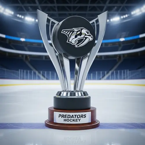 Predators Hockey Trophy - Silver Modern Design | Trophy for Sports Competition