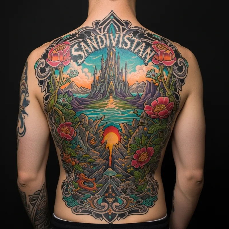Sandivistan Back Tattoo | Stunning Fantasy Ink Art Sandivistan Back Tattoo | Stunning Fantasy Ink Art