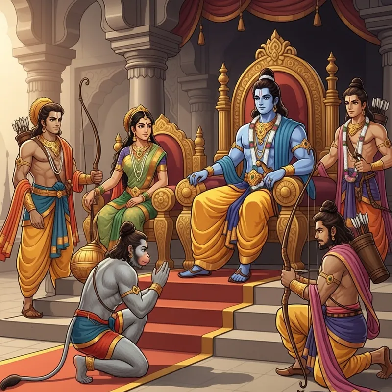 Rama's Darbar Art - Ancient Indian Court Scene