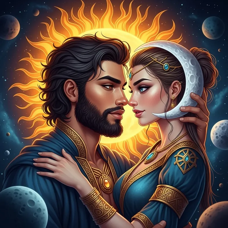 Celestial Romance of the Sun and Moon