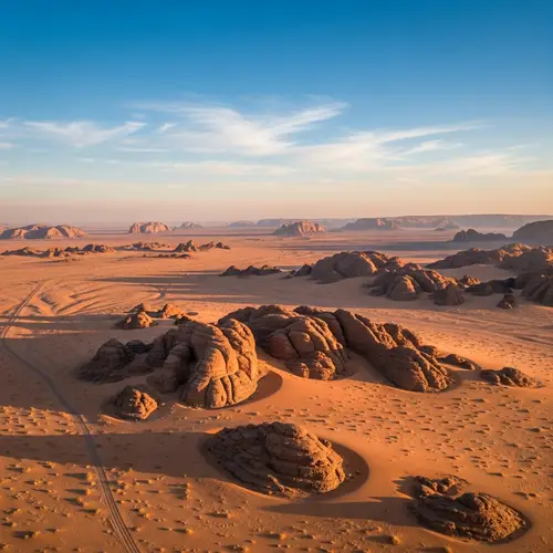 Aerial View of Al Ula, Saudi Arabia Desert Landscapes