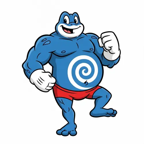 Poliwrath in Speedos: Cartoon Character Fun