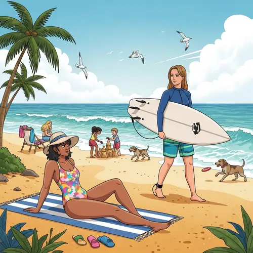 Diverse Women at Relaxing Beach | Beautiful Beach Day