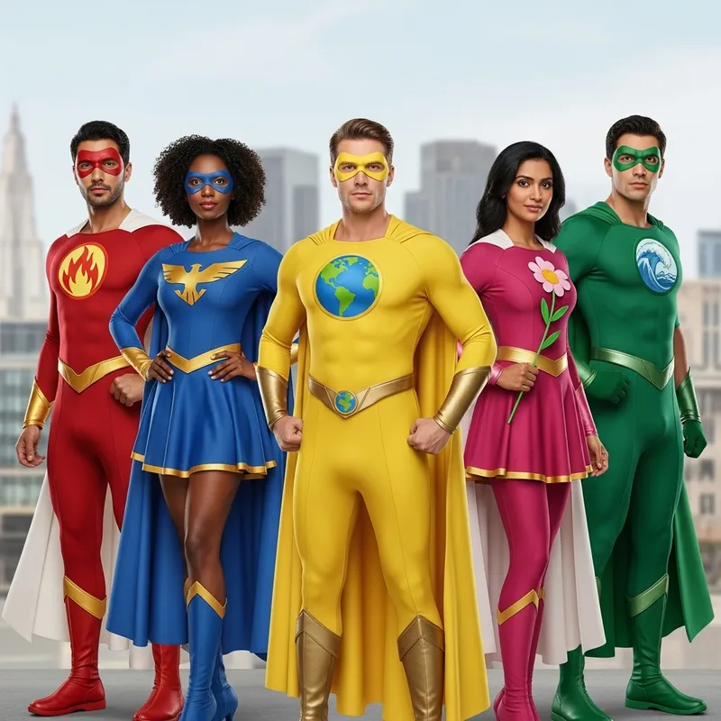 5 Superhero Siblings Unite: Diverse Team of Heroes