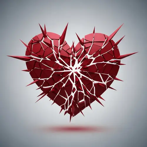Broken Heart Symbol - Shattered and Recognizable