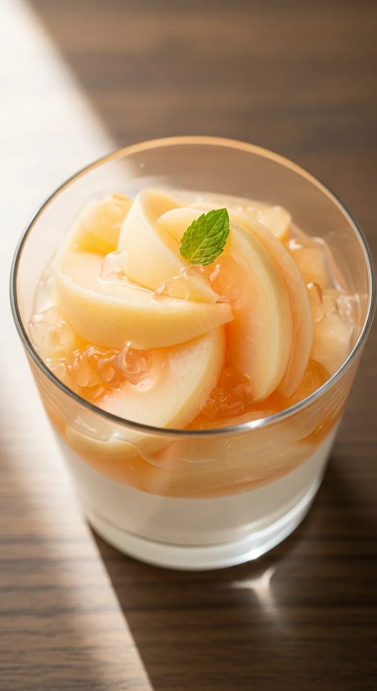 Elegant Peach Dessert in a Glass Cup