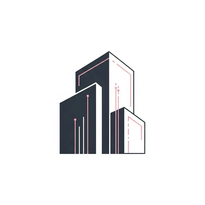 Modern Architectural Logo Design with Subtle Pink Accents | Architectural Logo with Pink Hint
