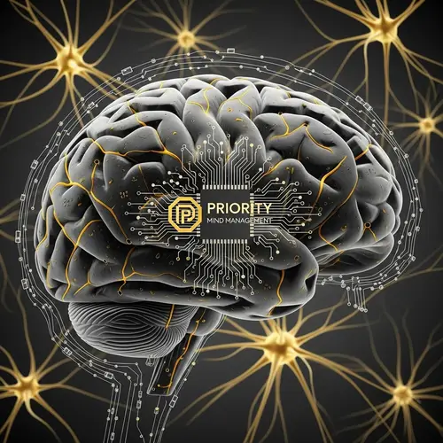 Black, Yellow & Gold Brain Art | Priority Mind Management