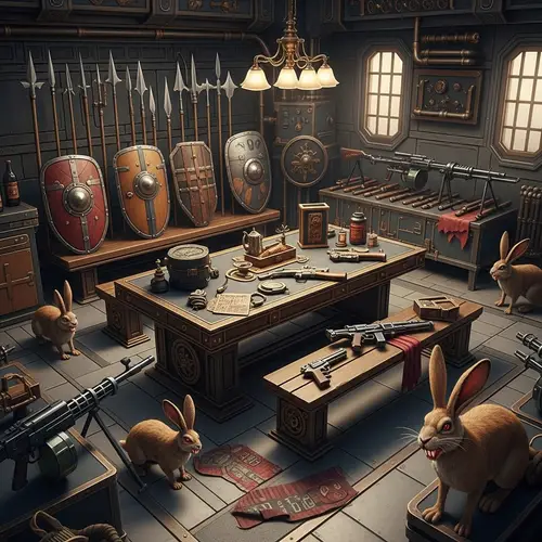Steampunk-inspired Security Room with Elaborate Design | Weapons and Rabbits