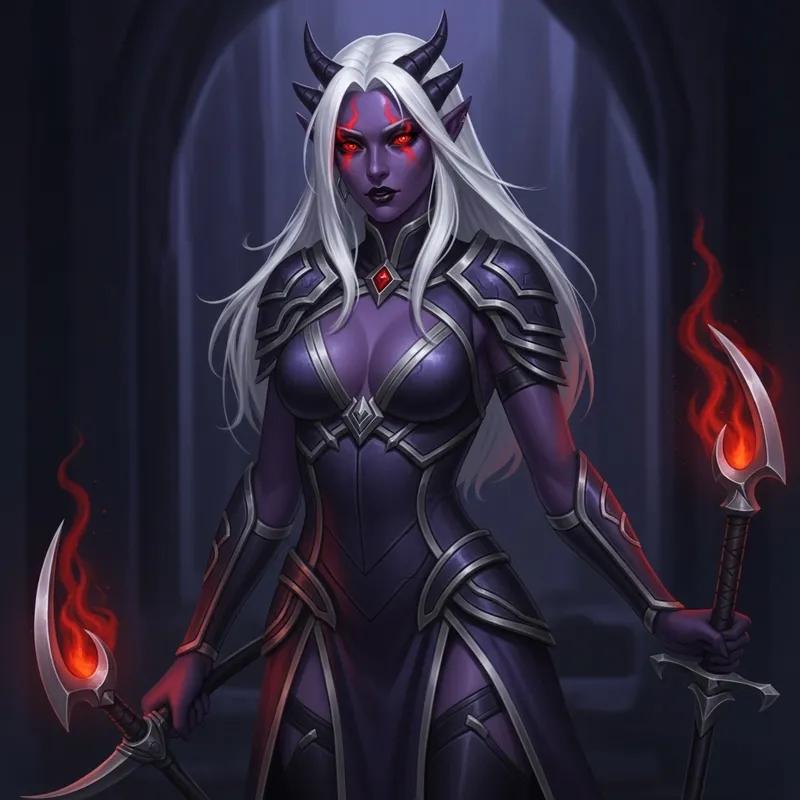 Enigmatic Drow Woman: Commanding Presence and Allure