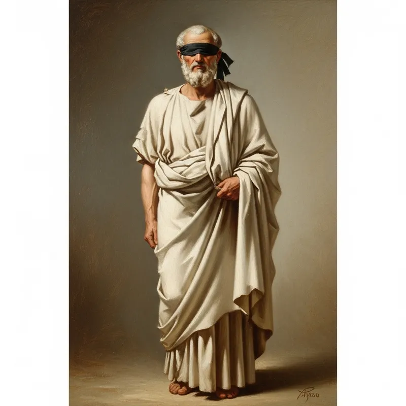 Seneca - Ancient Philosopher Oil Painting, Blindfolded