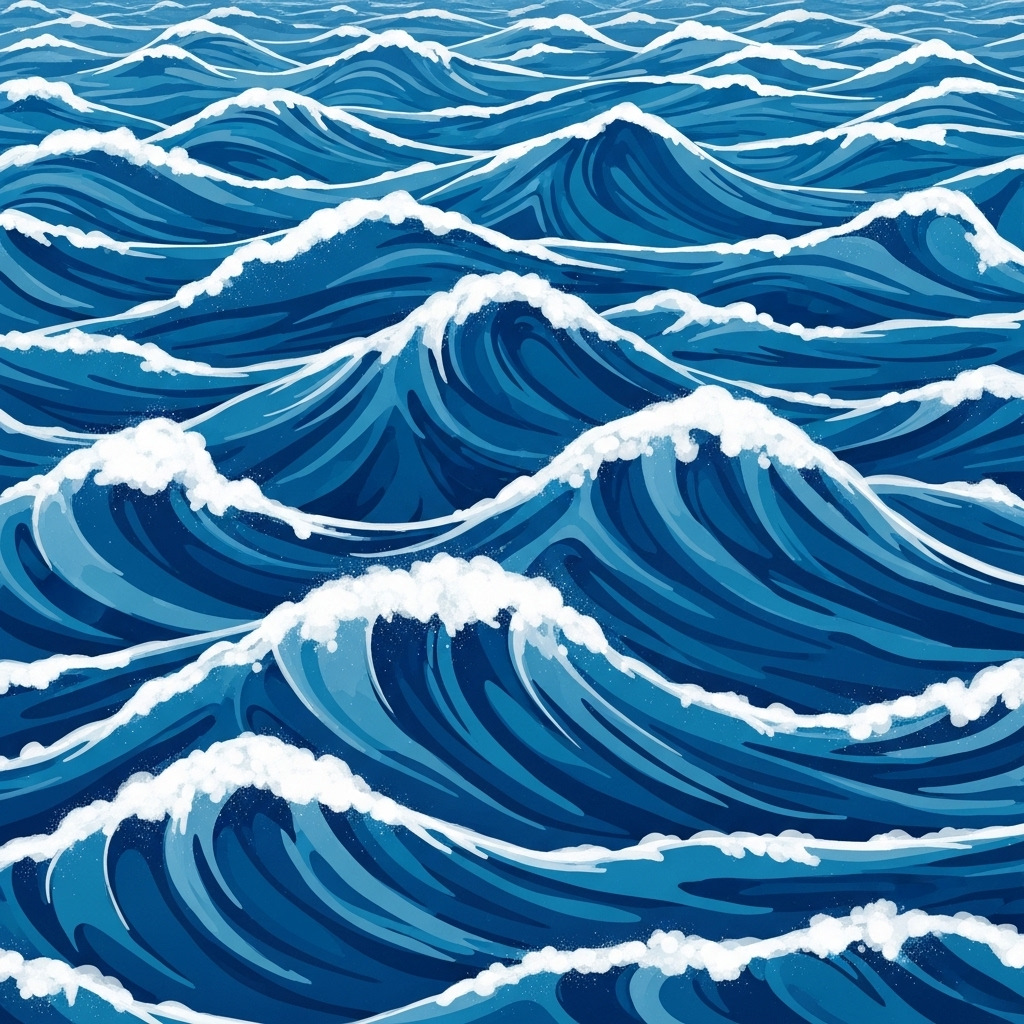 Abstract Waves Drawing