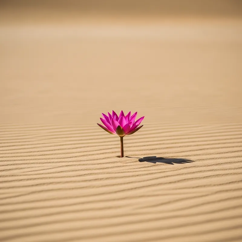 Pink Lotus Flower in Desert | Symbol of Resilience Pink Lotus Flower in Desert | Symbol of Resilience