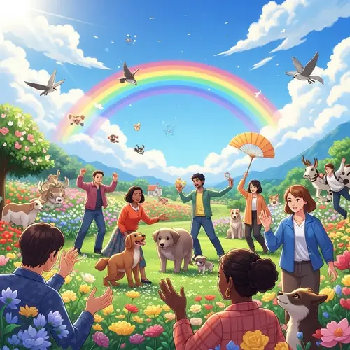 Vibrant Joy: Inspiring Scene of Harmony and Happiness