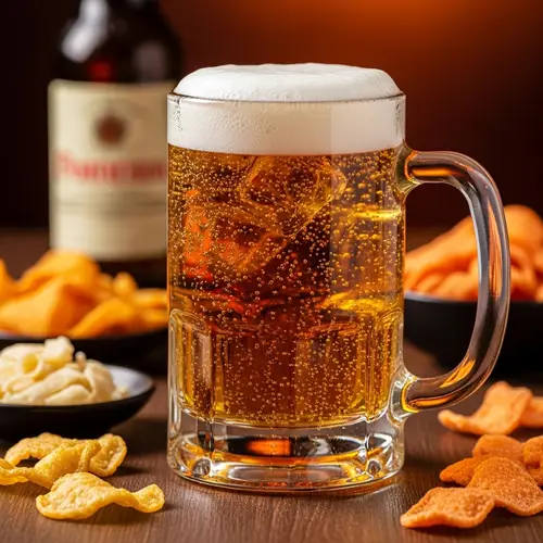 Classic Filipino-Style Beer: Bright & Bubbly in Traditional Glass Mug