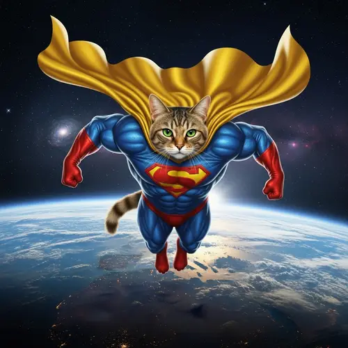 Superhero Cat Flying Around Earth | Amazing Cat Hero