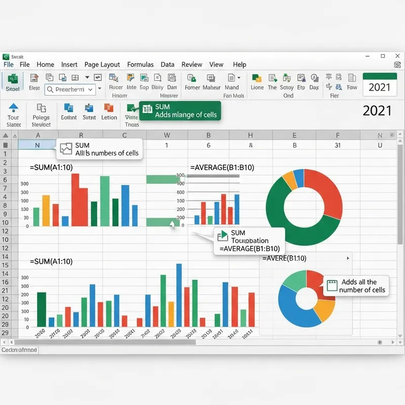 Apprendre Excel 2021: Interface, Menus, Ribbon, Formulas & Charts